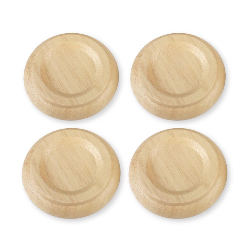 PUNK Upright Piano Caster Cups,Premium Quality Hardwood Piano Caster Pads Furniture Leg Pad Set of 4,with Non-Slip Moisture-Proof& Anti-Noise Felt Pads for Hardwood Floor Protectors (Natural Wood) - Image 2